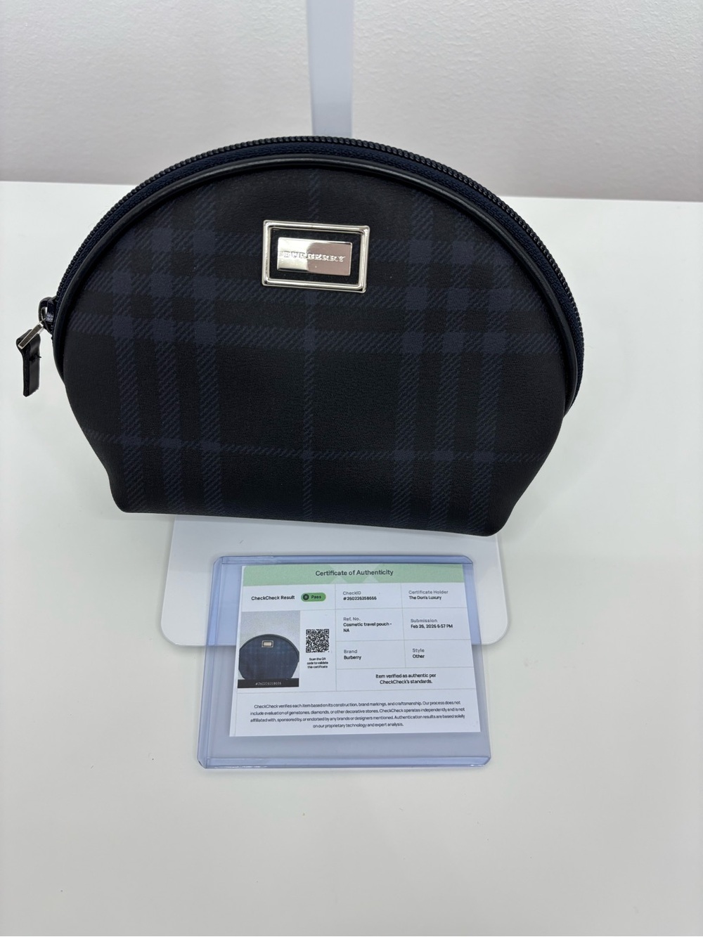 Burberry London Nova Check Plaid Cosmetic Pouch